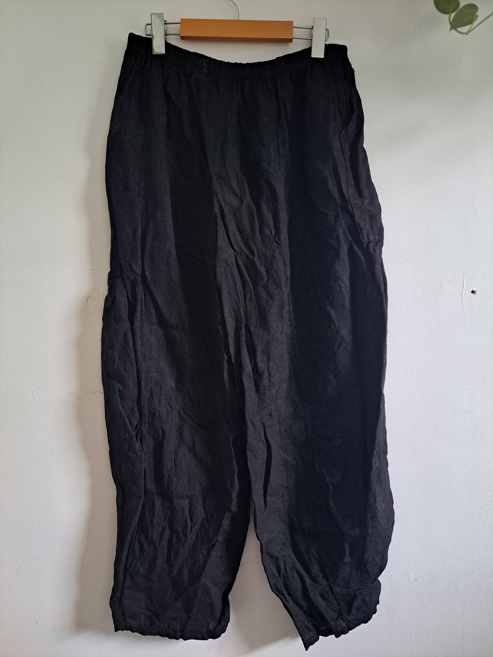 🇮🇹 Marie La Lune 100% Linen Black Harem Pants – Size 5